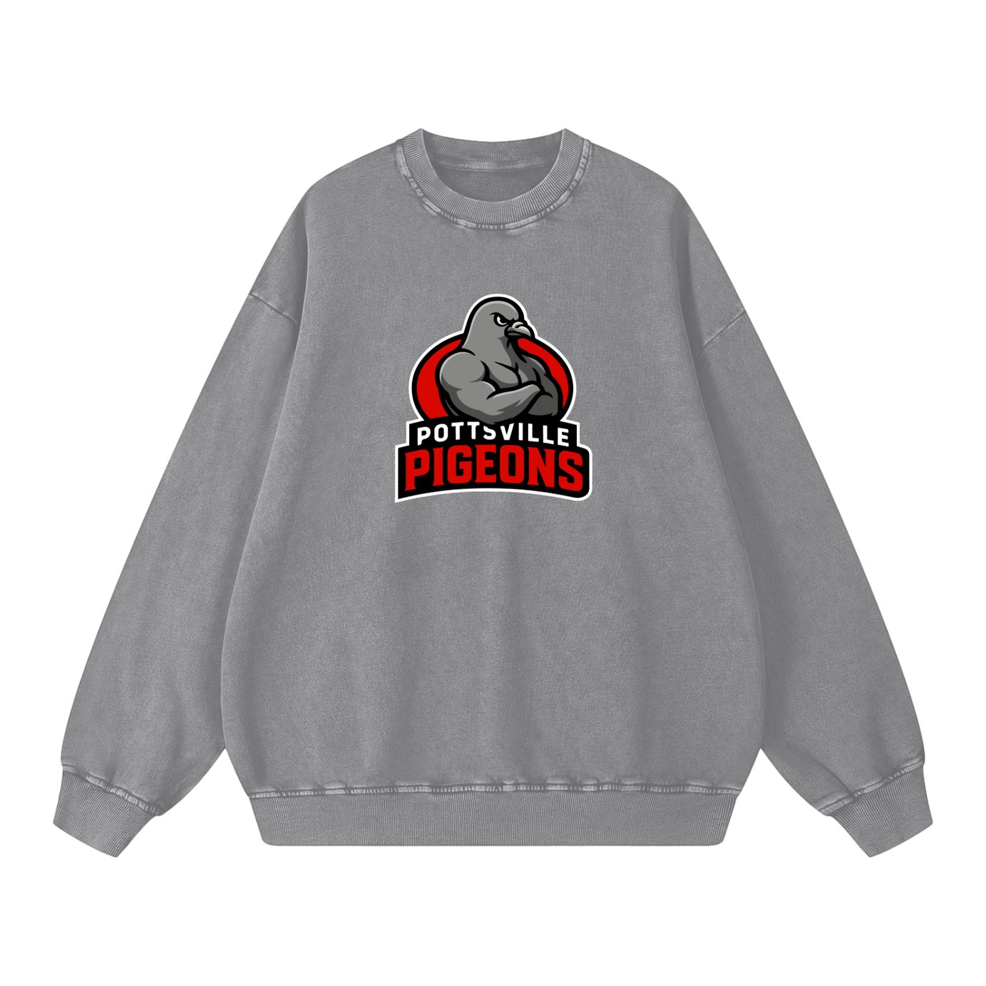 Pottsville Pigeon Snow Washed Oversized Sweatshirt