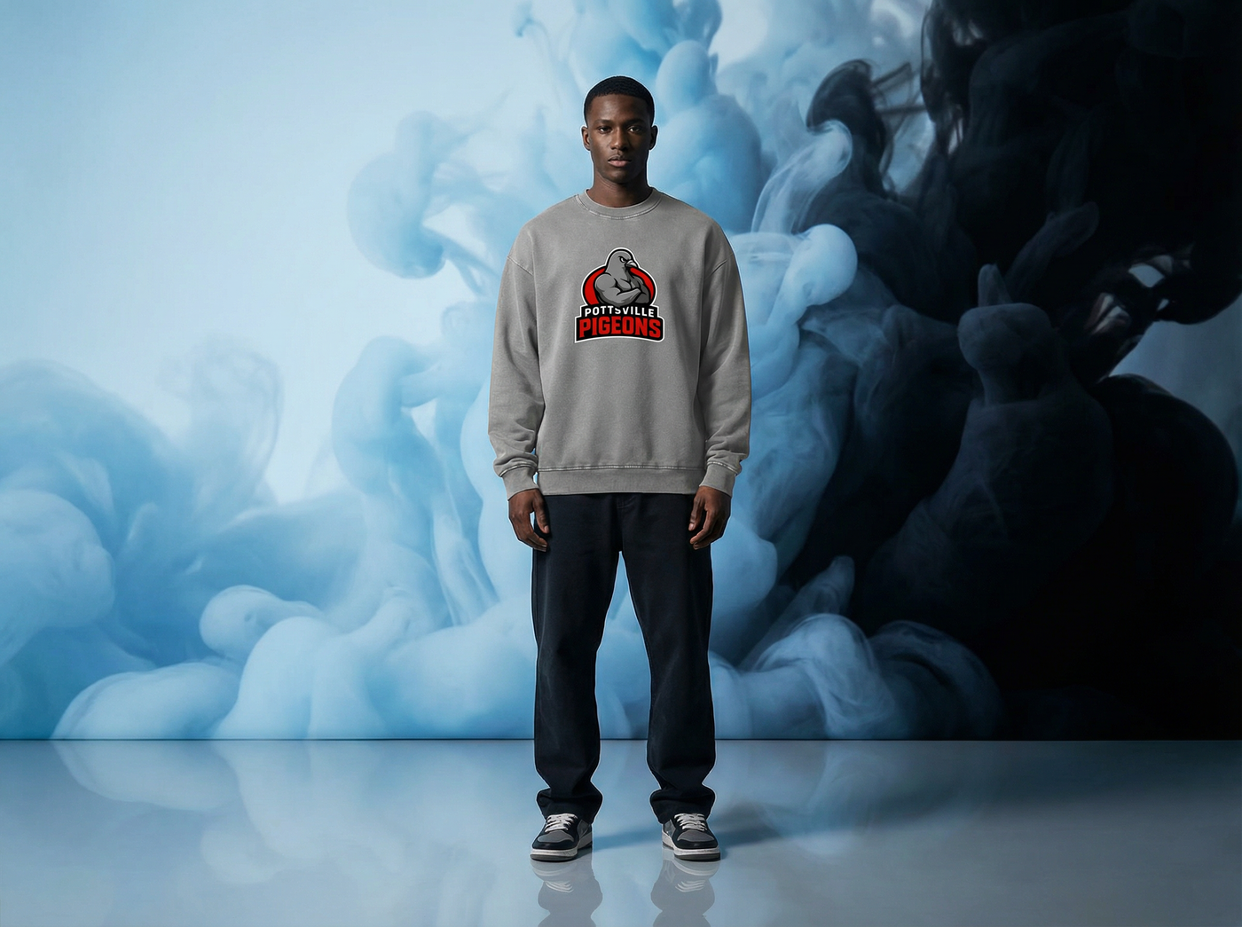 Pottsville Pigeon Snow Washed Oversized Sweatshirt